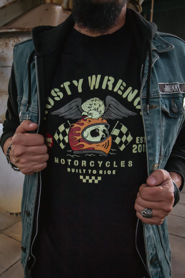 T-shirt RW Motorcycles Flames Helmet