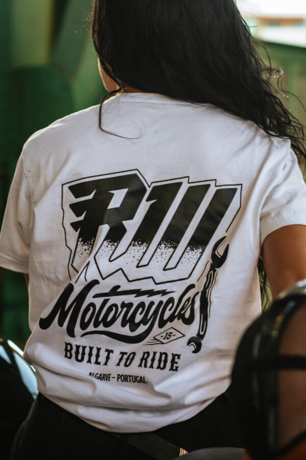 T-shirt RW Motorcycles BUILT TO RIDE Branca