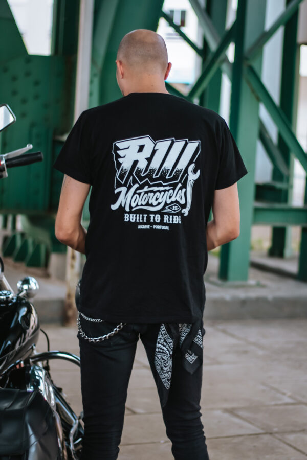 T-shirt RW Motorcycles BUILT TO RIDE Preta